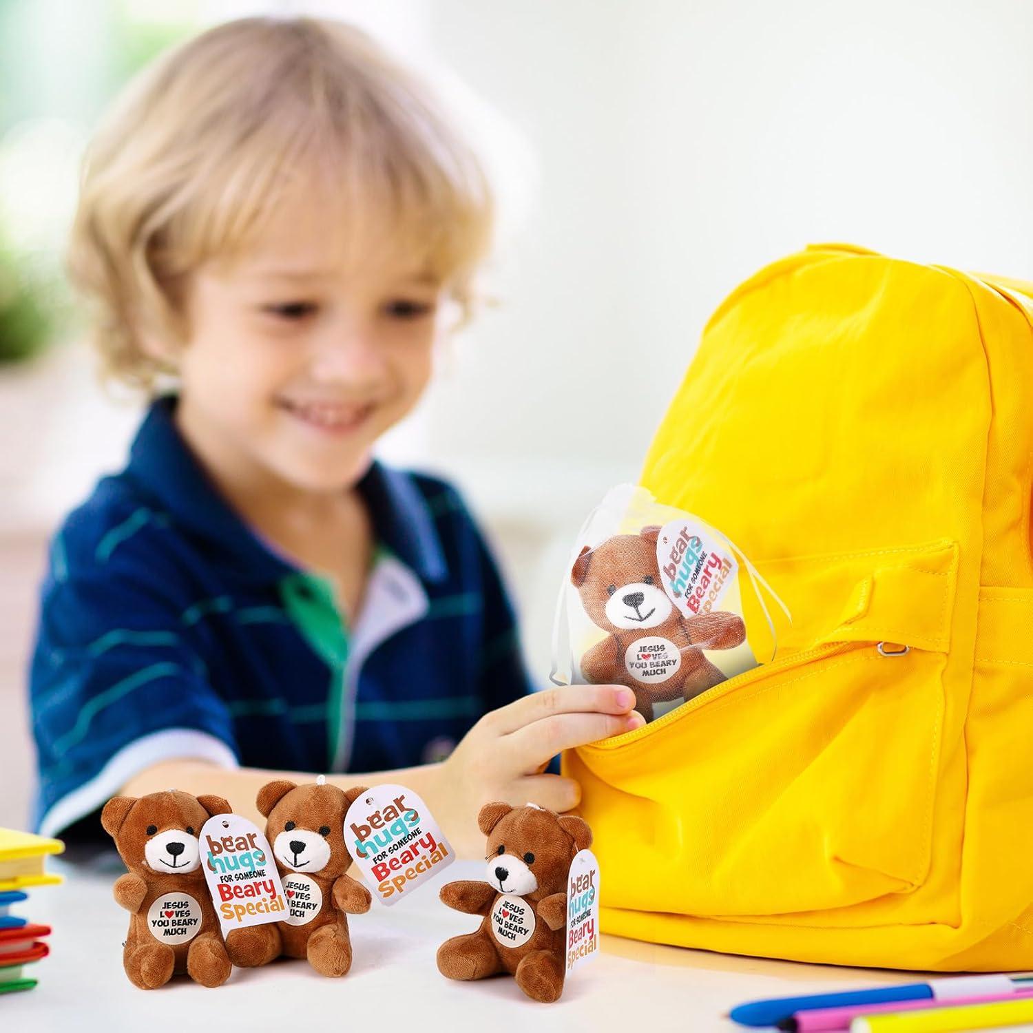 12 Ositos de Peluche Jesús Te Ama Mucho 10.7 cm Regalos