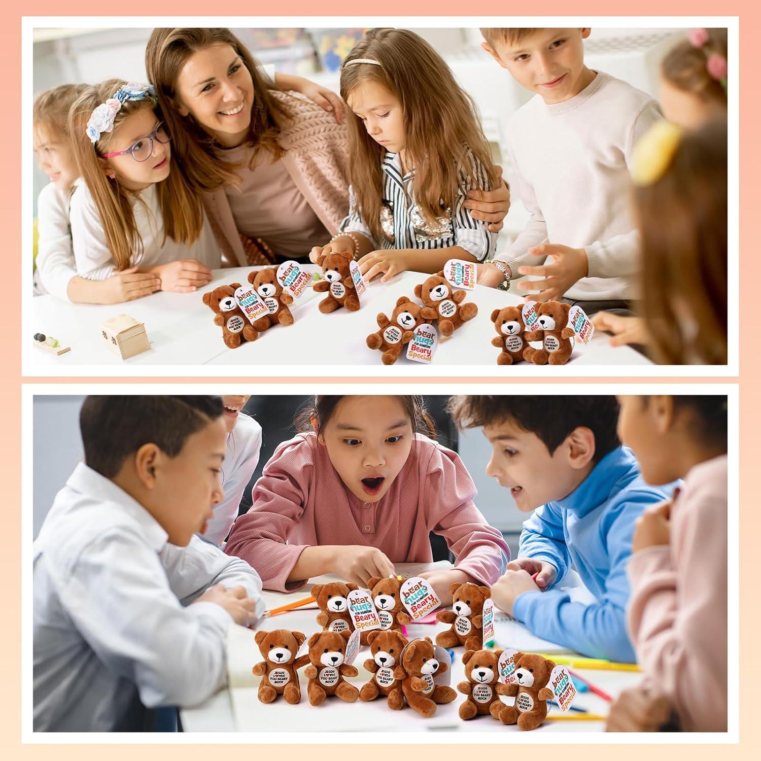 12 Ositos de Peluche Jesús Te Ama Mucho 10.7 cm Regalos