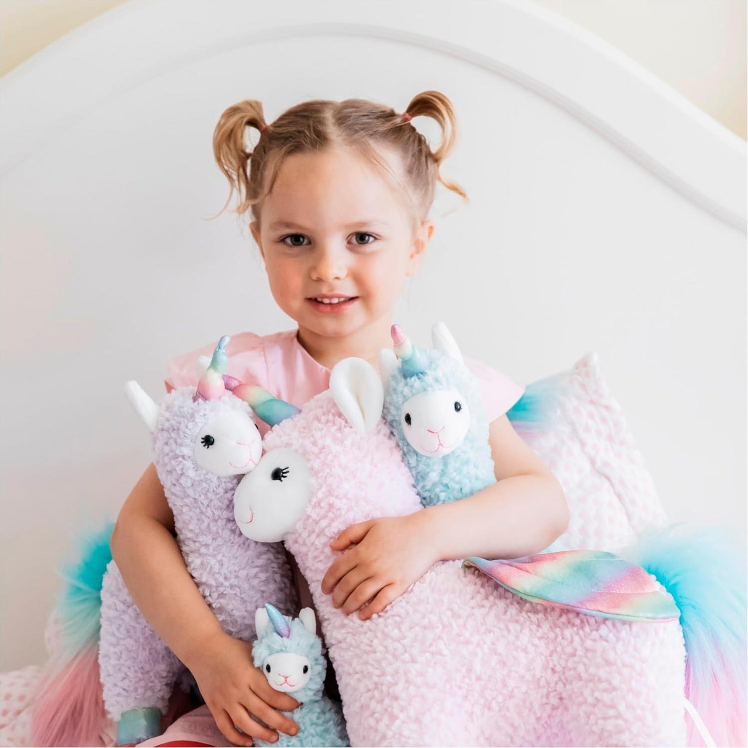 Peluches GUND Llamacorn 28 cm azul arcoíris para +1 año