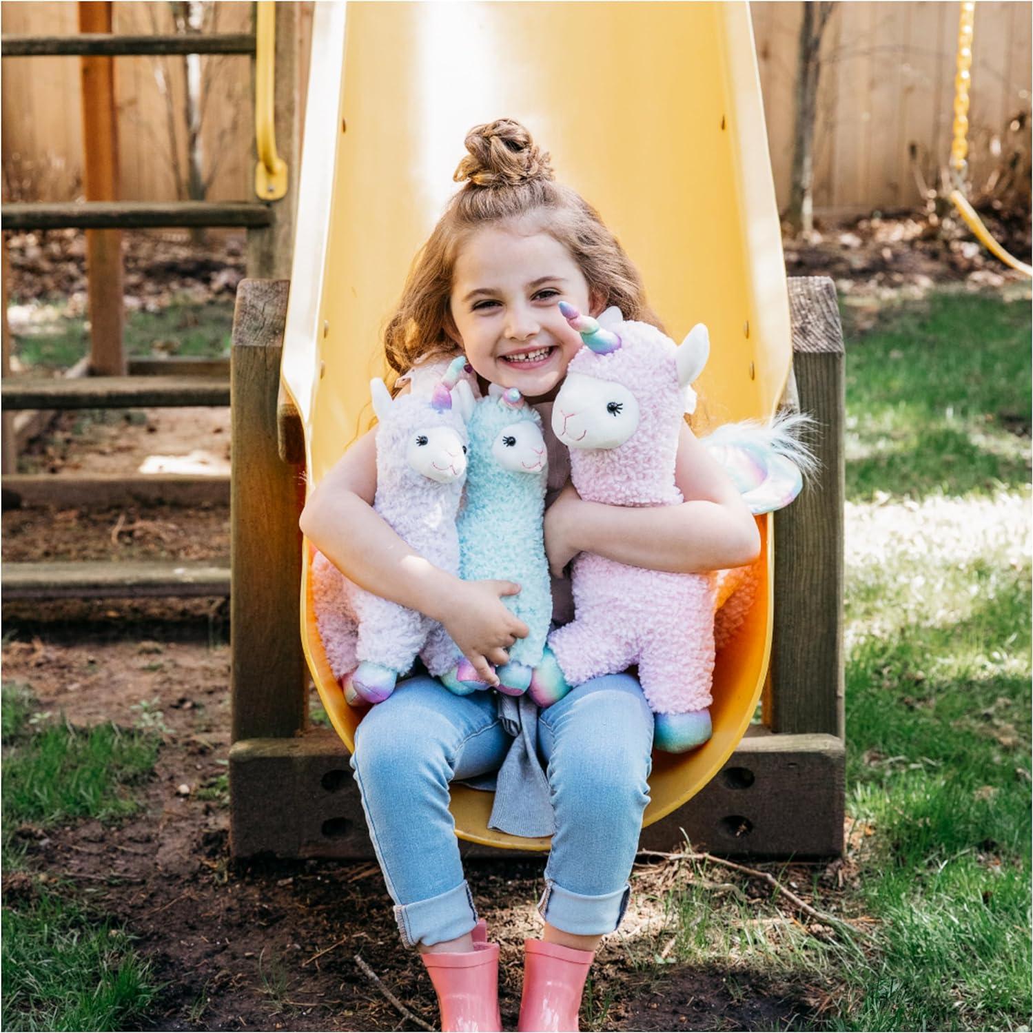 Peluches GUND Llamacorn 28 cm azul arcoíris para +1 año