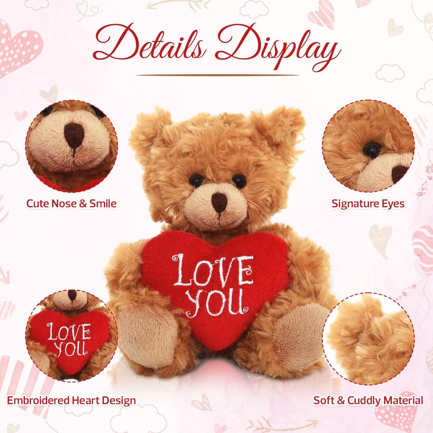 Oso de Peluche Mocha Heart Bear - Te Quiero - 15.24 cm