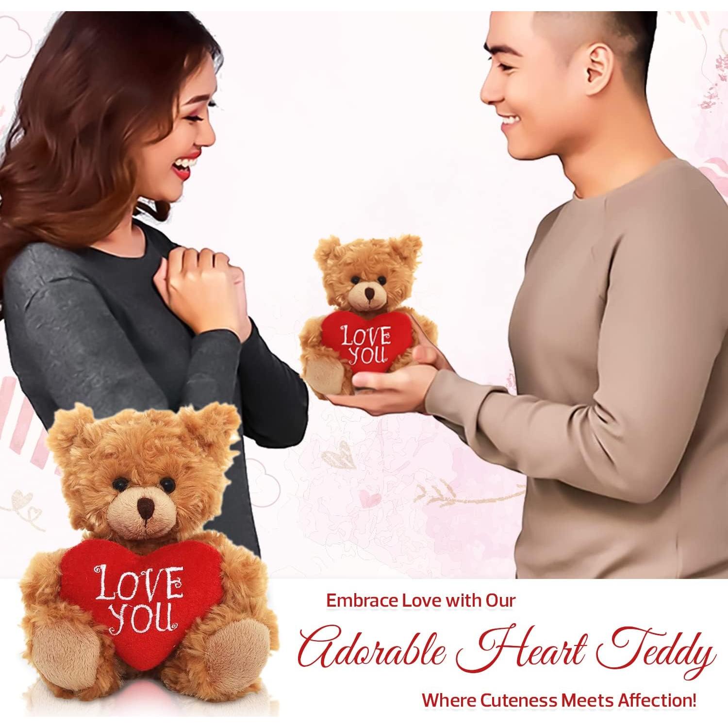 Oso de Peluche Mocha Heart Bear - Te Quiero - 15.24 cm