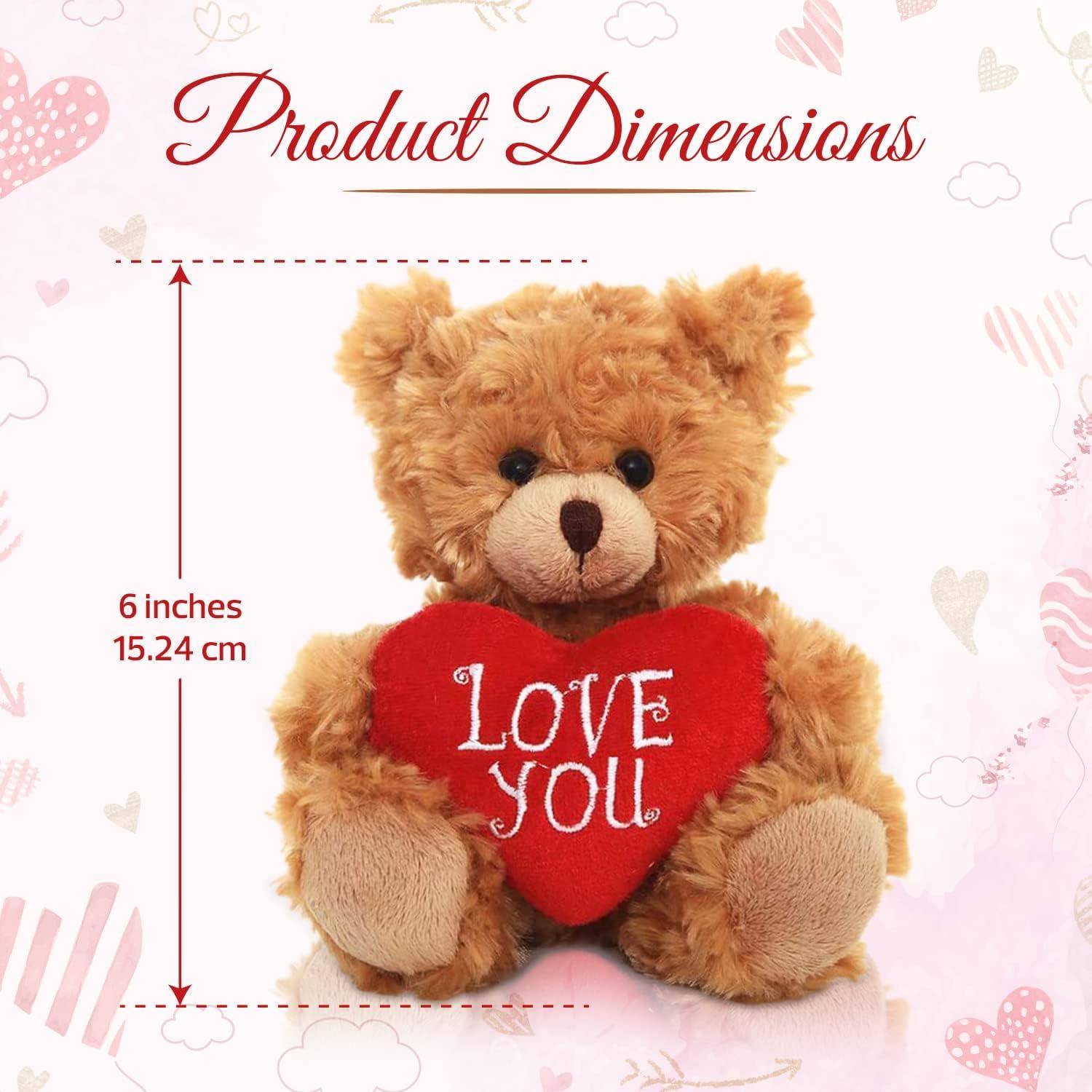 Oso de Peluche Mocha Heart Bear - Te Quiero - 15.24 cm