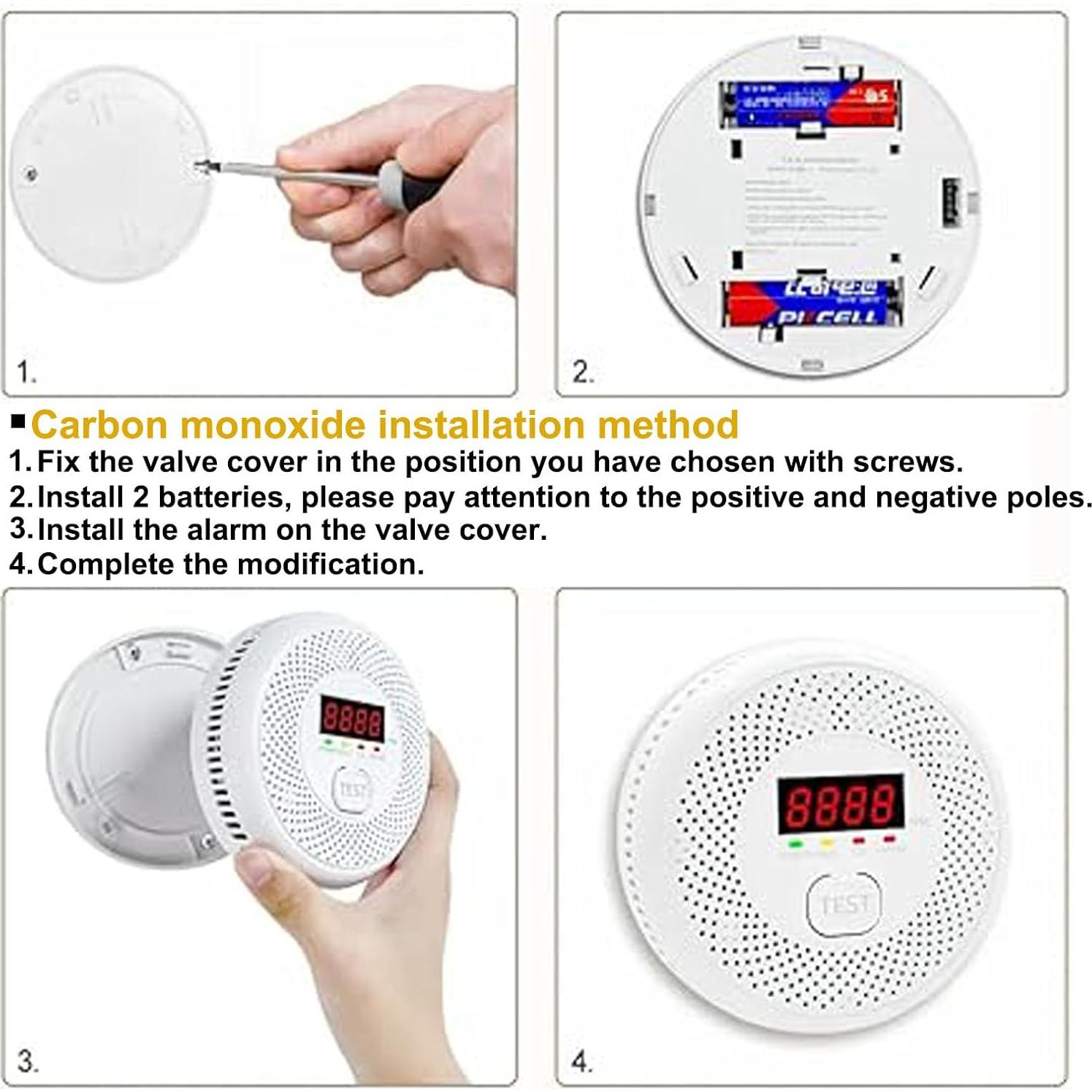 Detector de Monóxido de Carbono y Humo Vzmcov KH881, 85dB