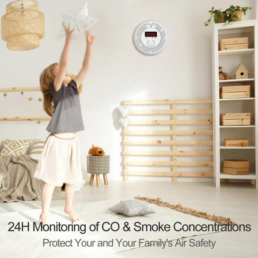 Detector de Monóxido de Carbono y Humo Vzmcov KH881, 85dB