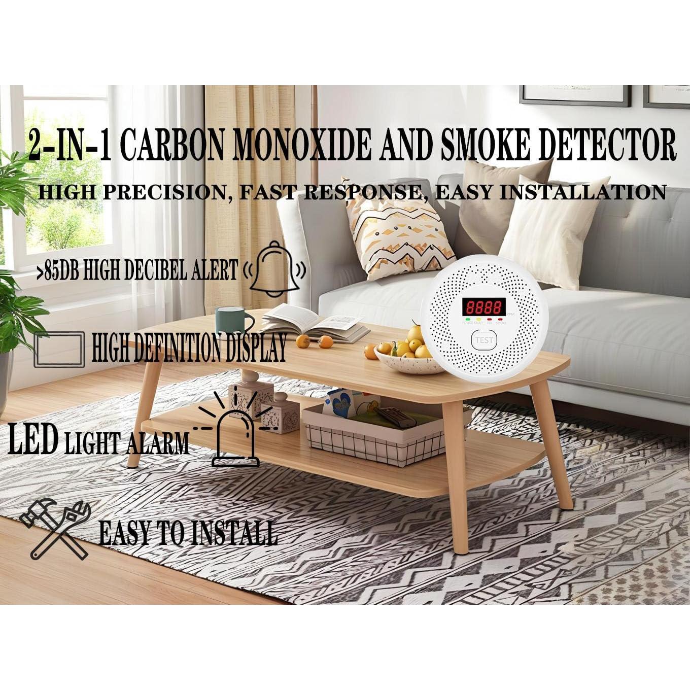 Detector de Monóxido de Carbono y Humo Vzmcov KH881, 85dB