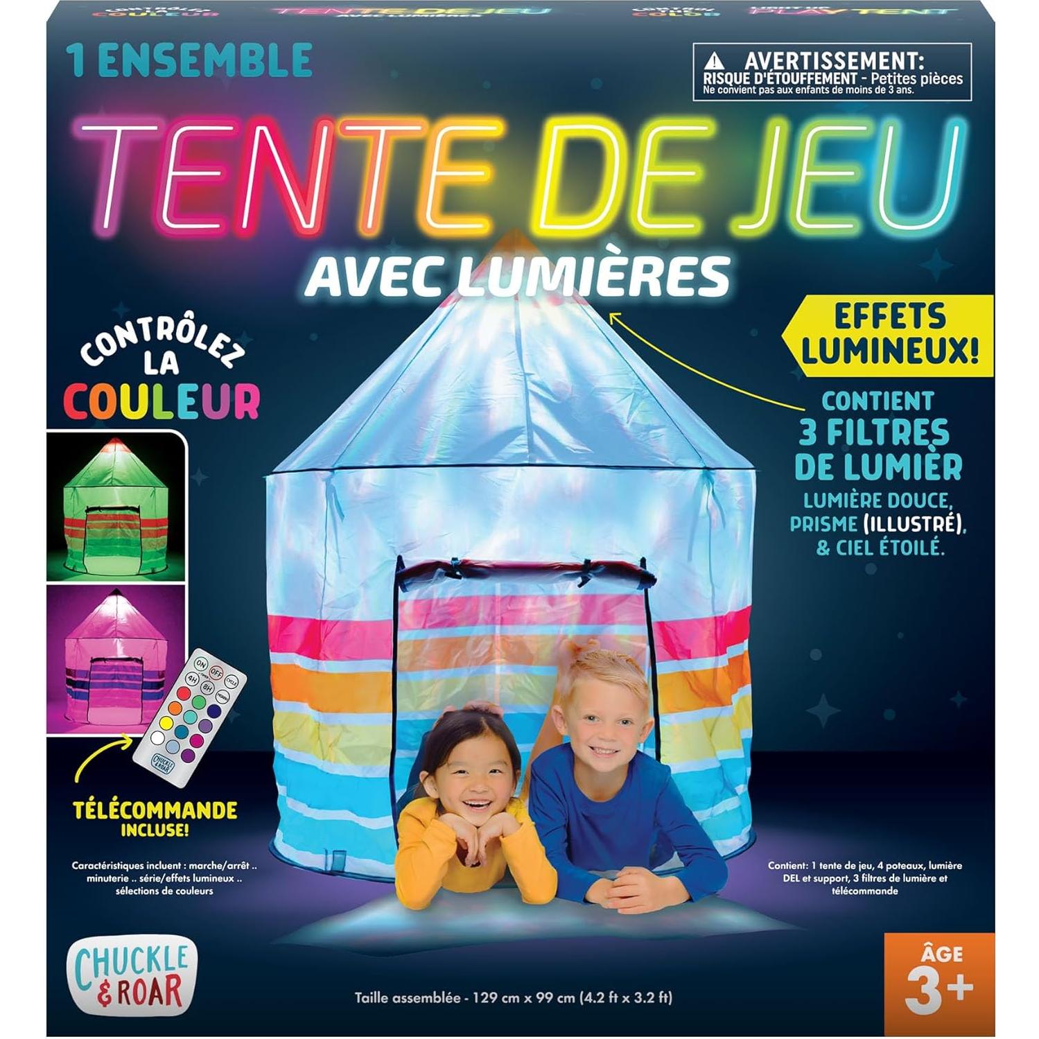 Carpa de Juego LED Chuckle & Roar 213x122 cm para Niños 3+