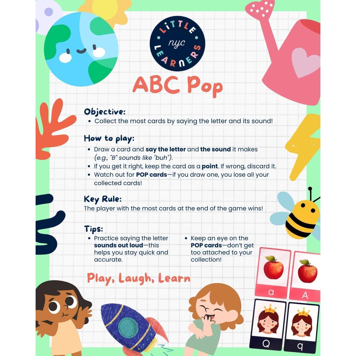 Juego de Cartas Educativo ABC POP! - Fonética y Matemáticas