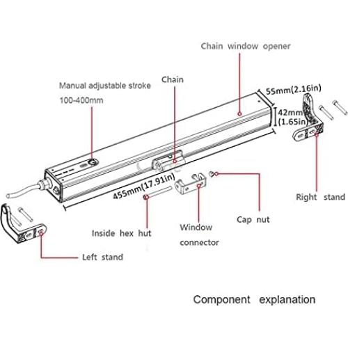 Motor Actuador Eléctrico para Ventanas de Techo Olideauto SD300