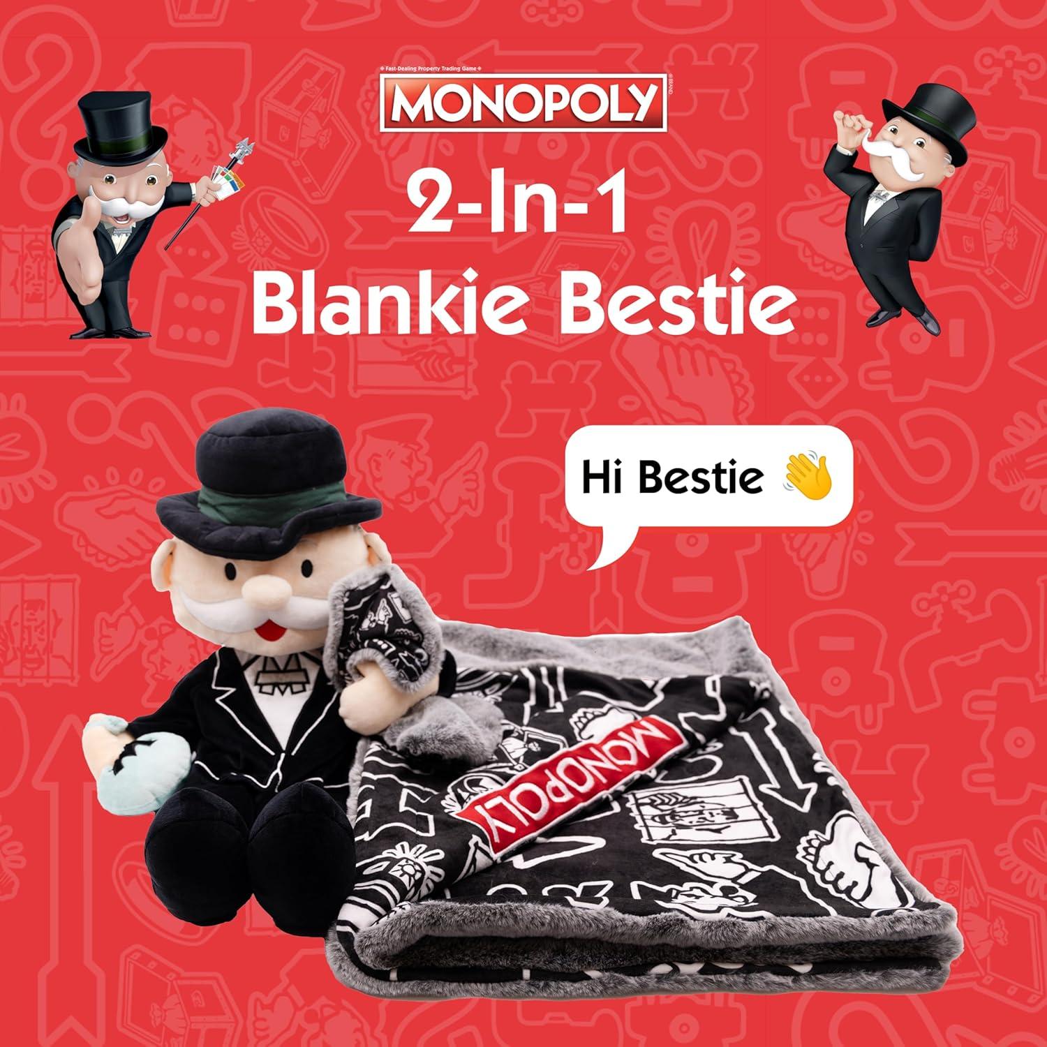 Manta y Peluche Monopoly Blankie Bestie 2 en 1 para Bebés
