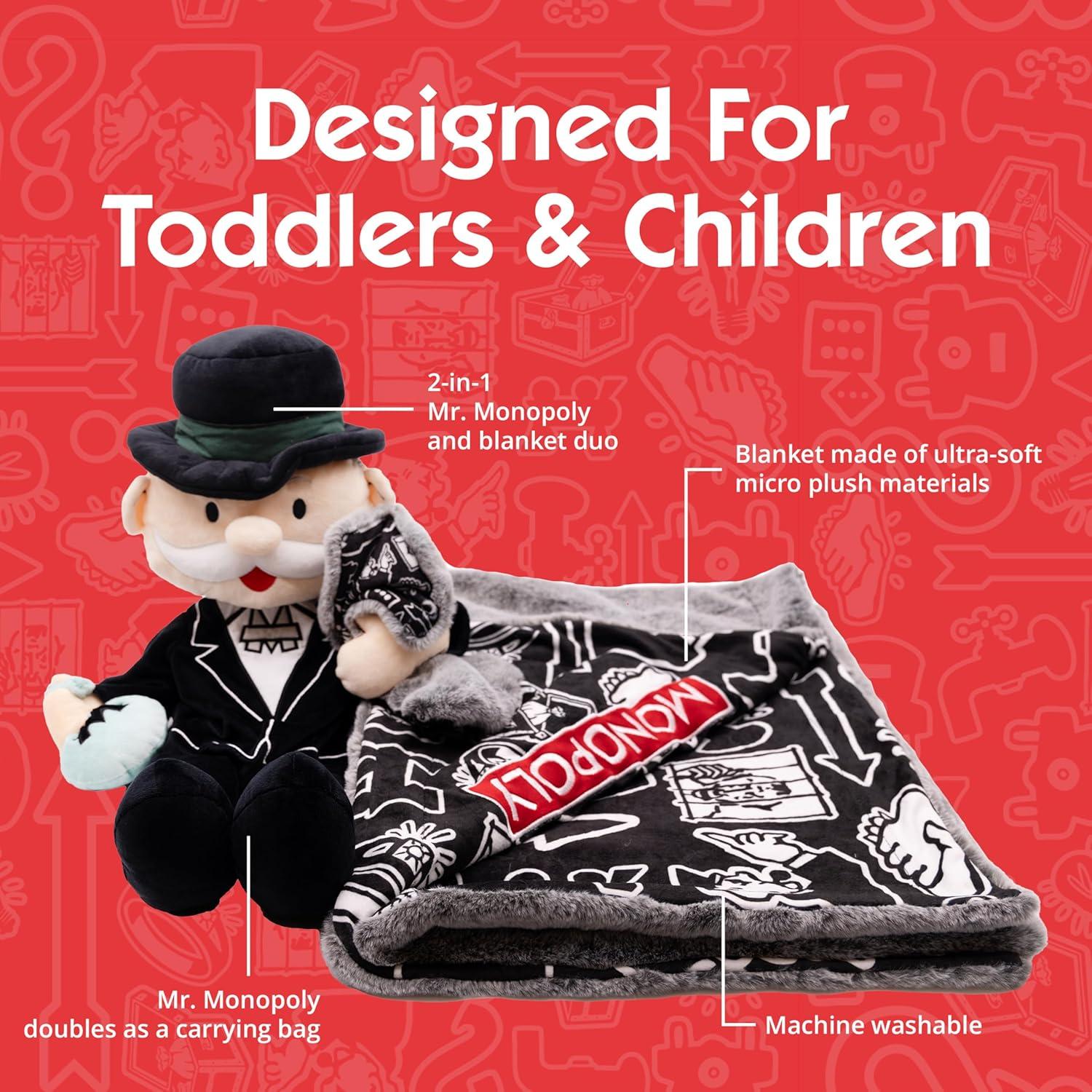 Manta y Peluche Monopoly Blankie Bestie 2 en 1 para Bebés