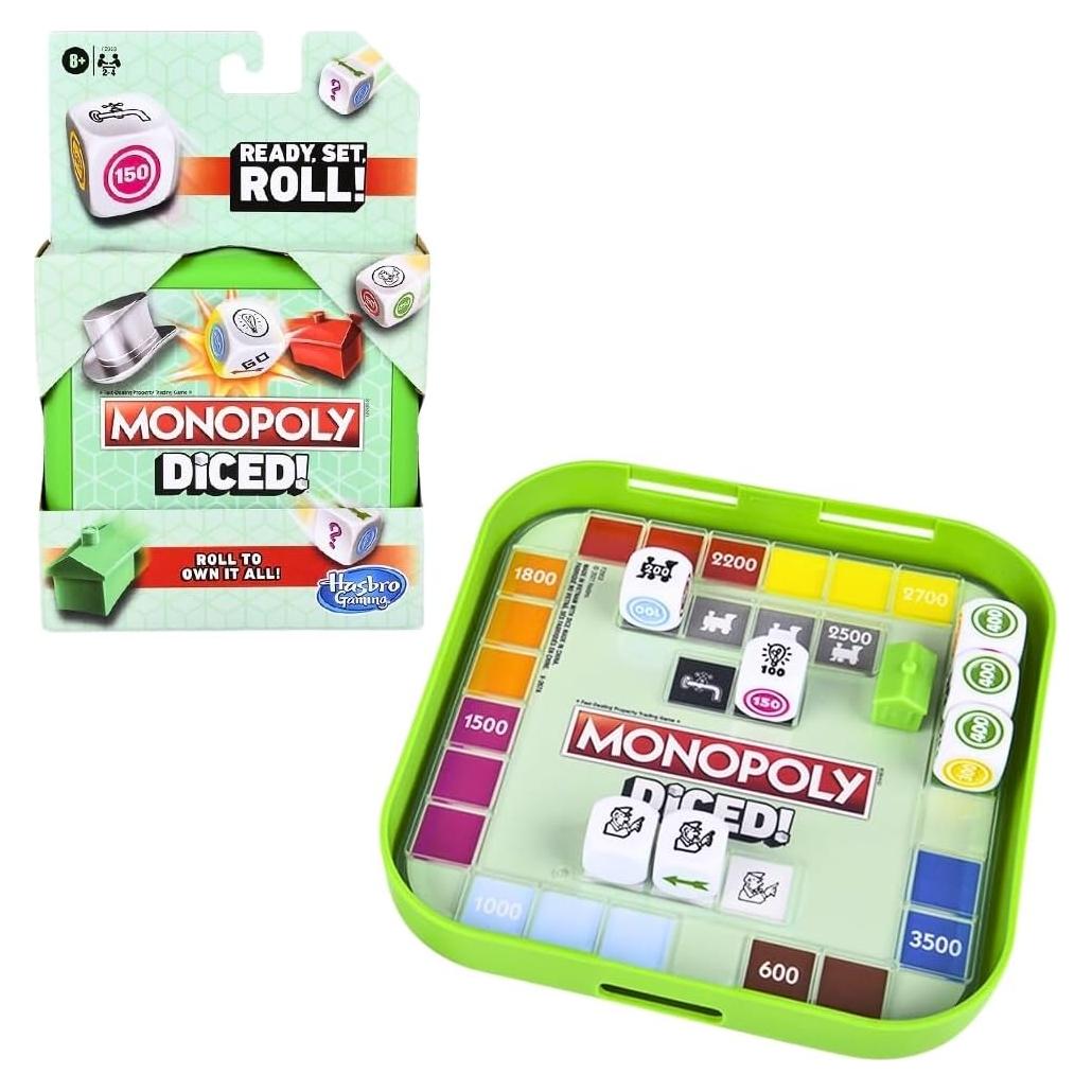 Juego de Mesa Monopoly Diced Hasbro - Portátil y Rápido