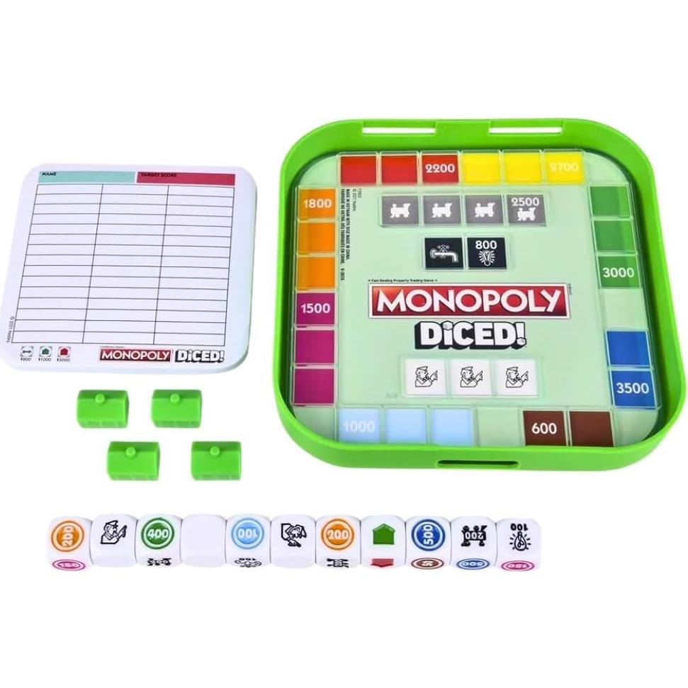 Juego de Mesa Monopoly Diced Hasbro - Portátil y Rápido