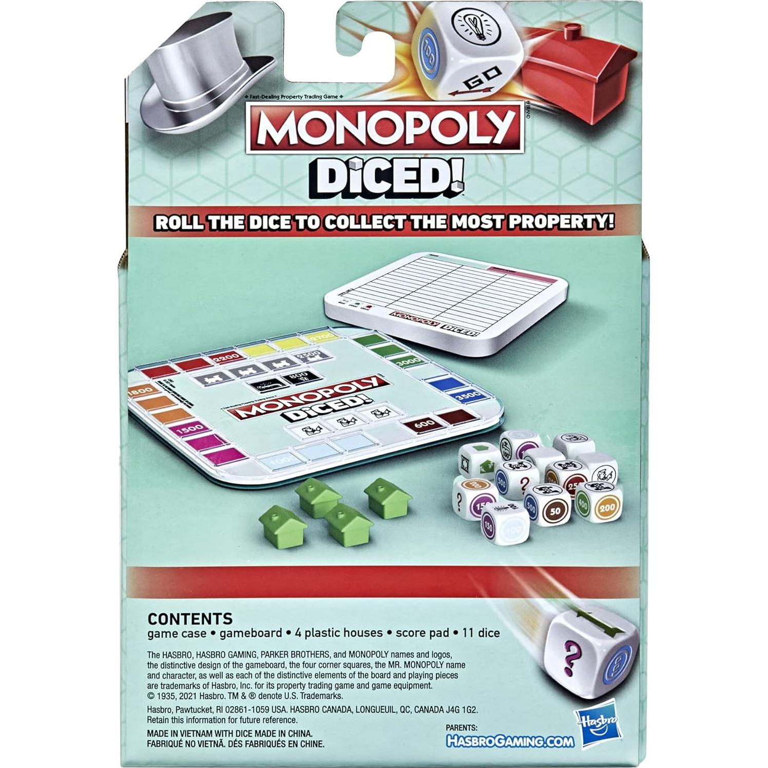 Juego de Mesa Monopoly Diced Hasbro - Portátil y Rápido