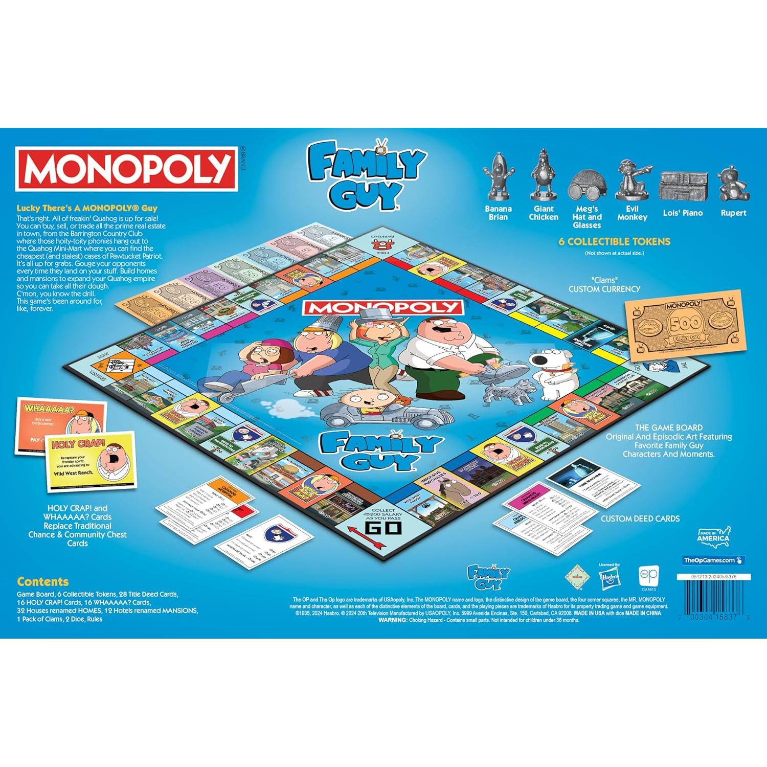 Monopoly Family Guy - Juego de Mesa en Español, 2-6 Jugadores