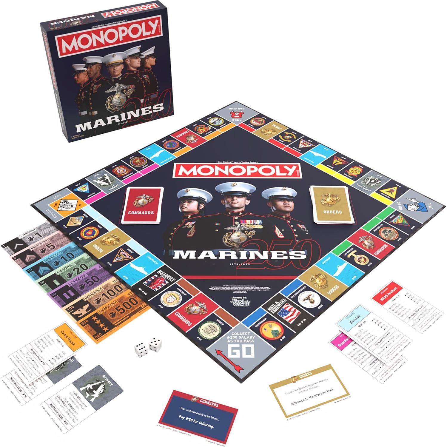 Monopoly Marines 250 Aniversario - Juego de Mesa Oficial