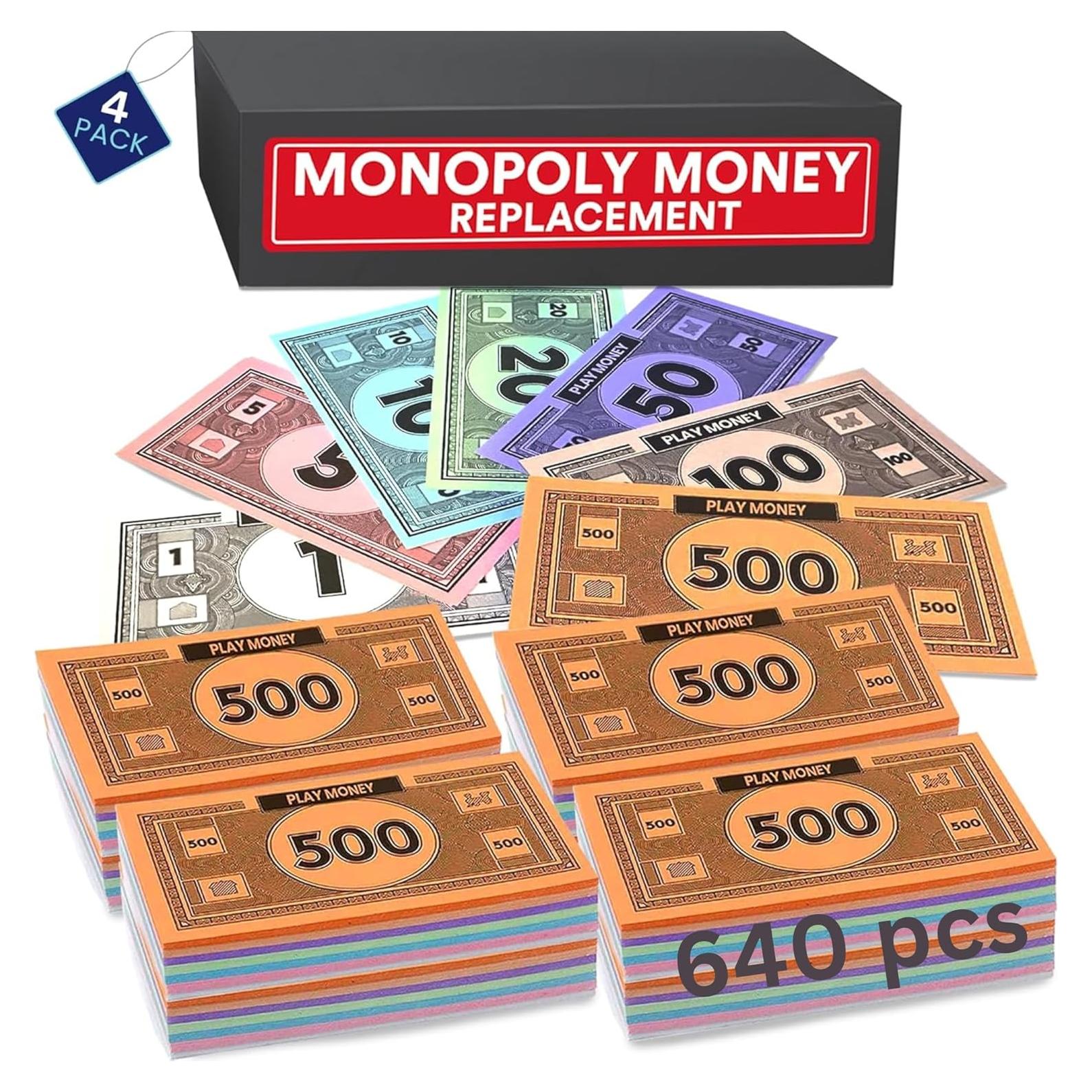 Reemplazo Dinero Monopoly 80 Hojas Colores Mixtos 10x5.5cm