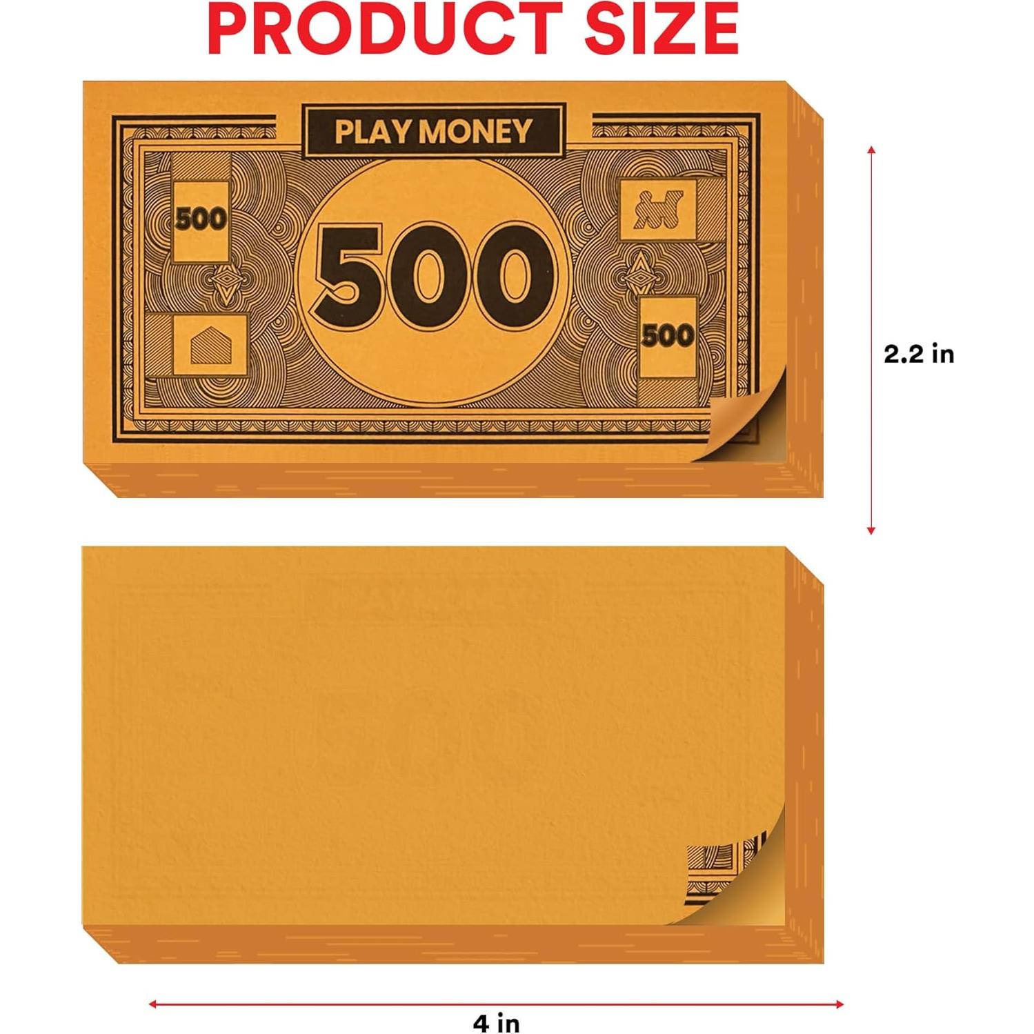 Reemplazo Dinero Monopoly 80 Hojas Colores Mixtos 10x5.5cm