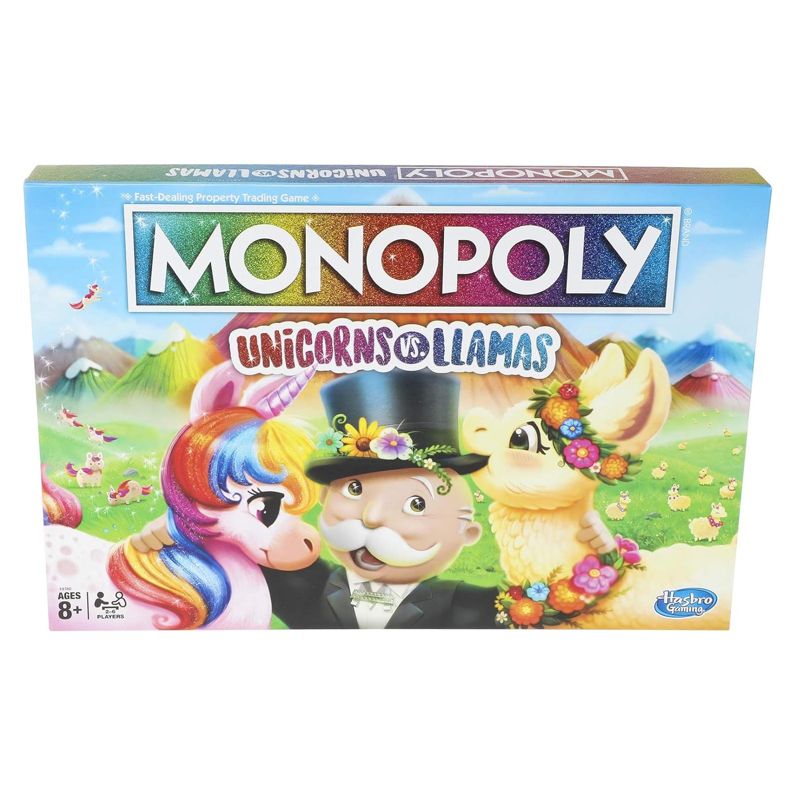 Monopoly Unicornios vs Llamas - Juego de Mesa Hasbro 8+