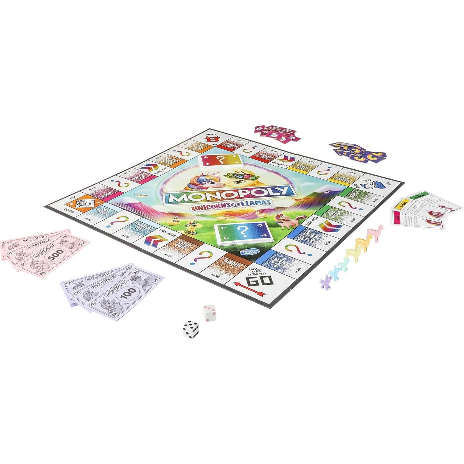 Monopoly Unicornios vs Llamas - Juego de Mesa Hasbro 8+