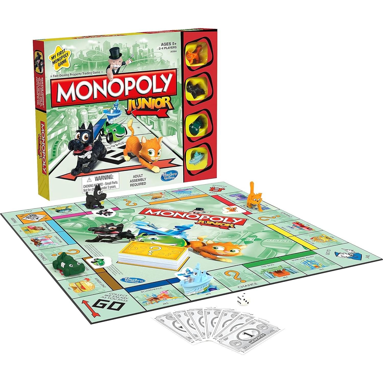 Juego de Mesa Monopoly Junior Hasbro para Niños 5+ 2-4 Jugadores