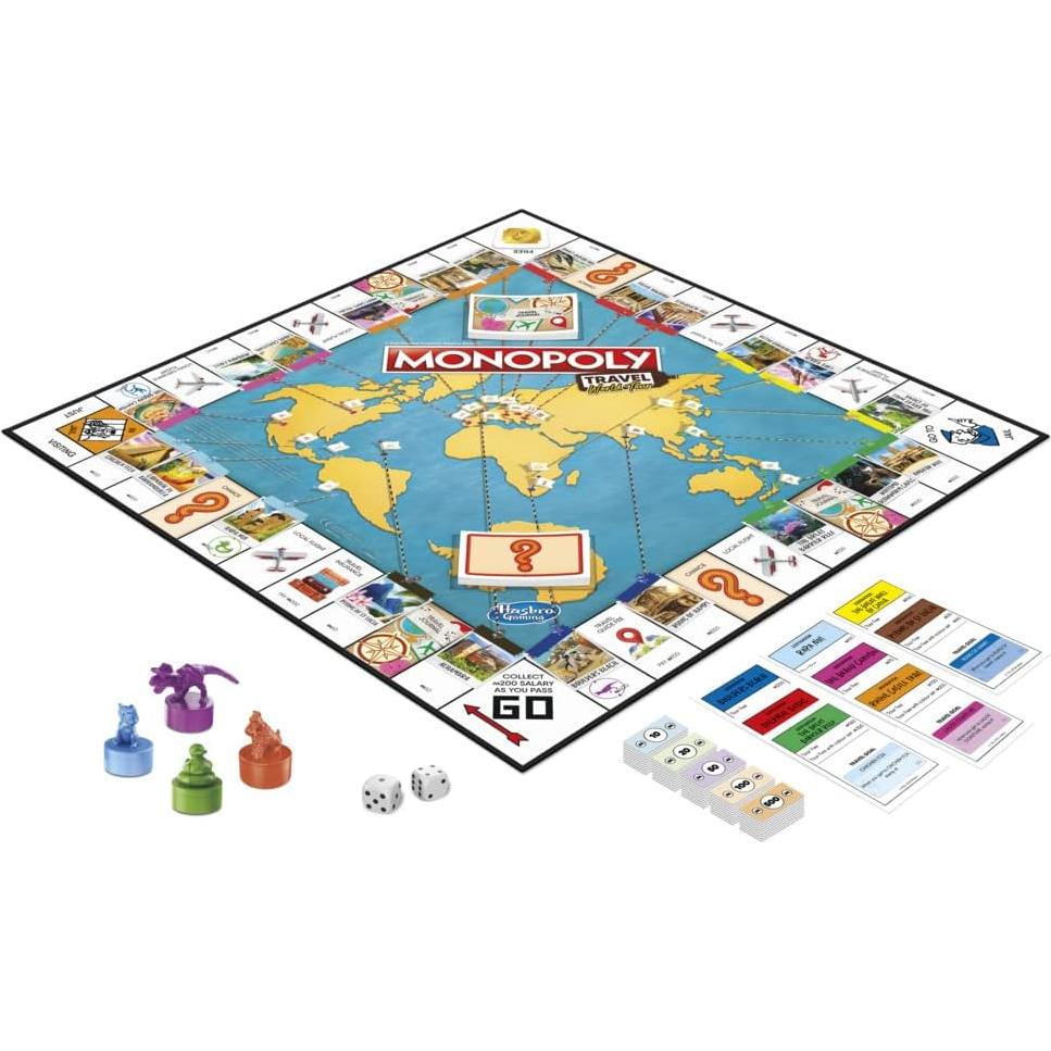 Juego de Mesa Monopoly Viaje Tour Mundial Hasbro 0.8kg