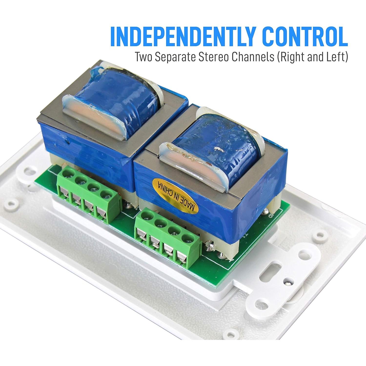 Control de Volumen en Pared Pyle PVCD15 120W Doble Perilla