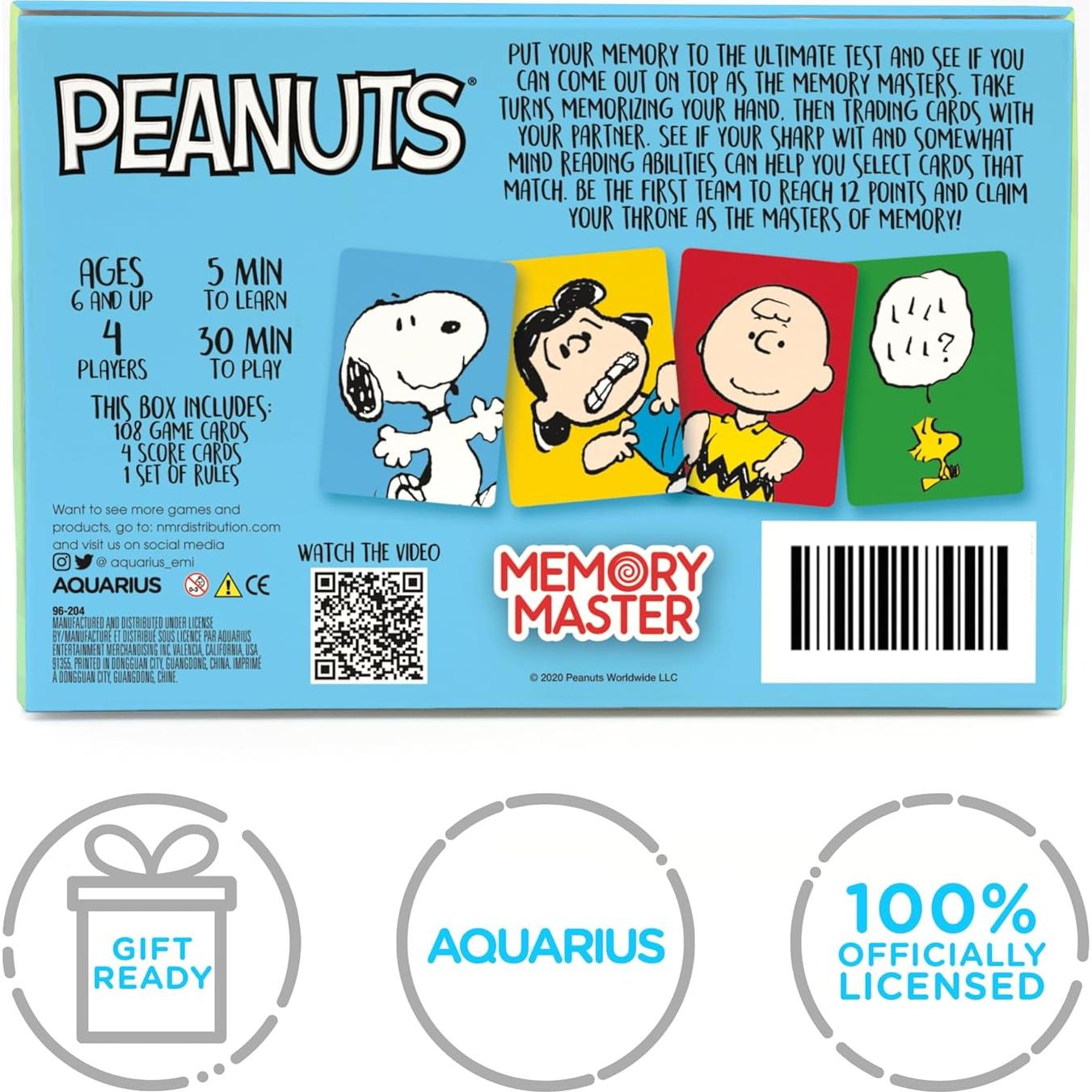 Juego de Cartas de Memoria Peanuts Aquarius - 4 Jugadores