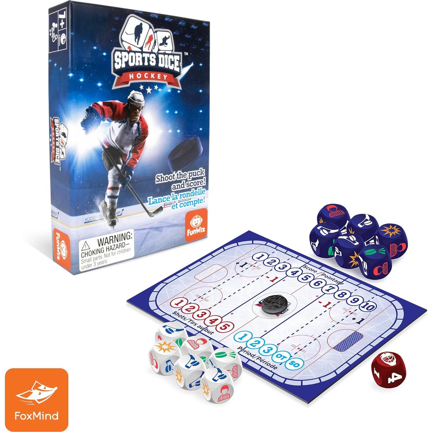 Dados Deportivos FoxMind Hockey - Juego de Mesa para 2-4 Jugadores