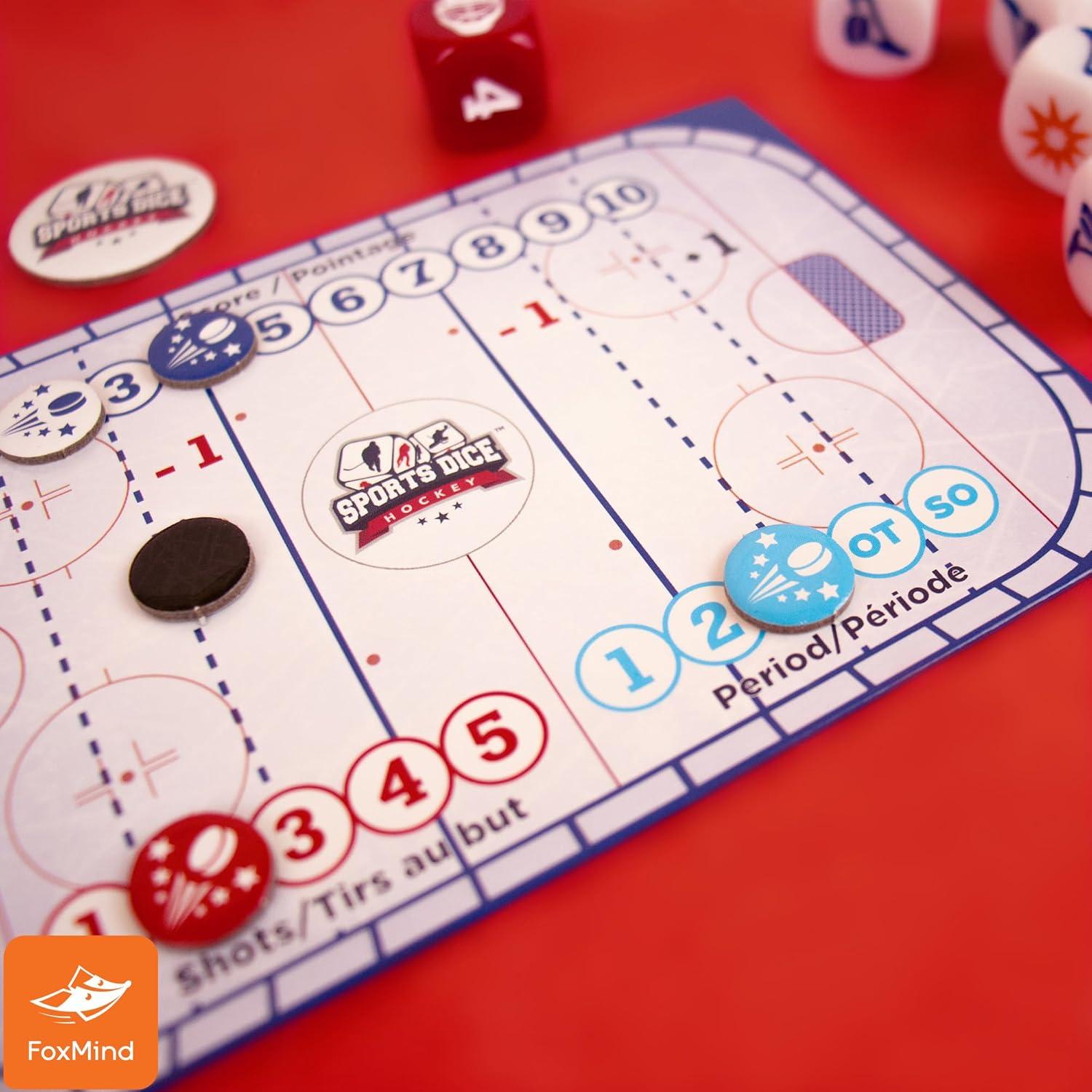 Dados Deportivos FoxMind Hockey - Juego de Mesa para 2-4 Jugadores