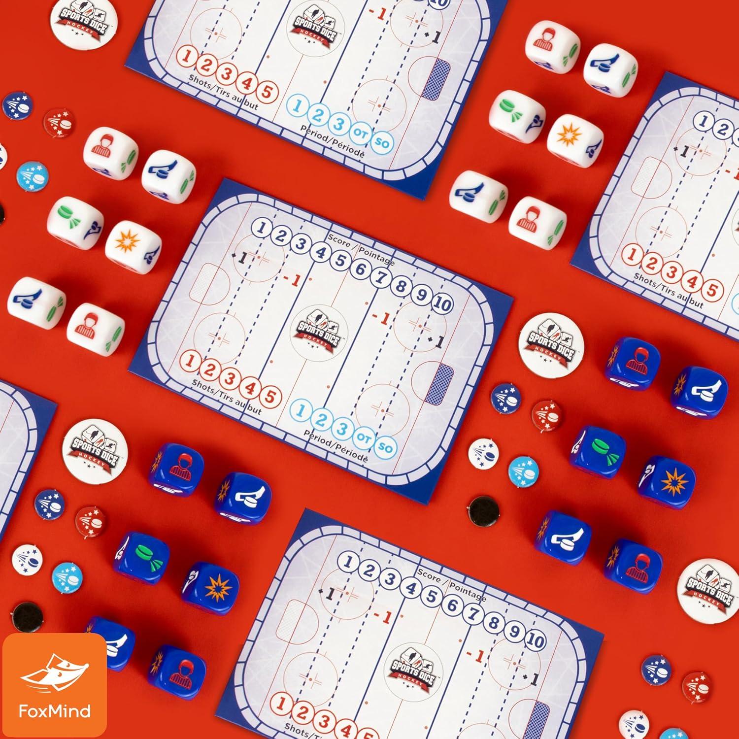Dados Deportivos FoxMind Hockey - Juego de Mesa para 2-4 Jugadores