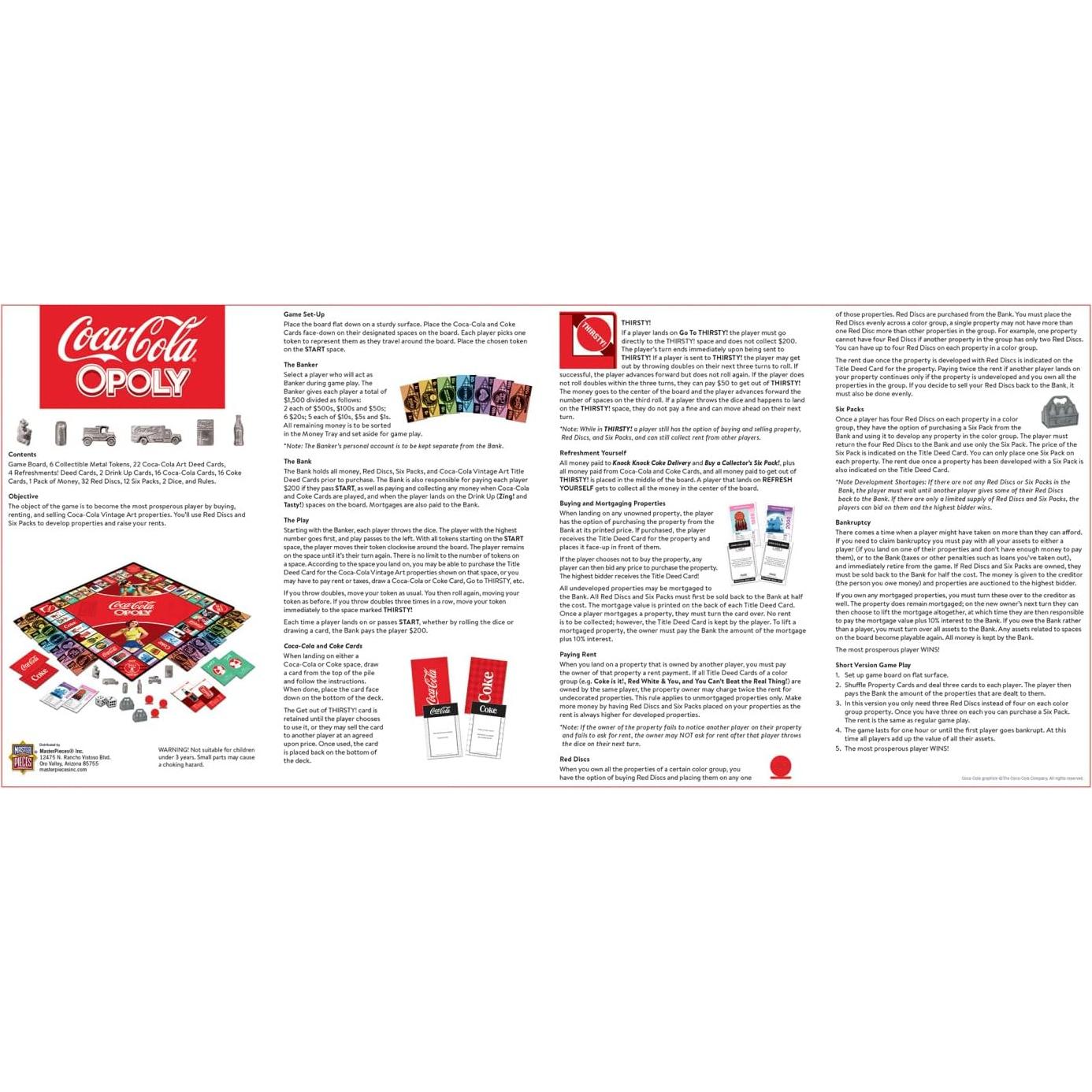 Juego de Mesa Coca-Cola Opoly MasterPieces - 2-6 Jugadores