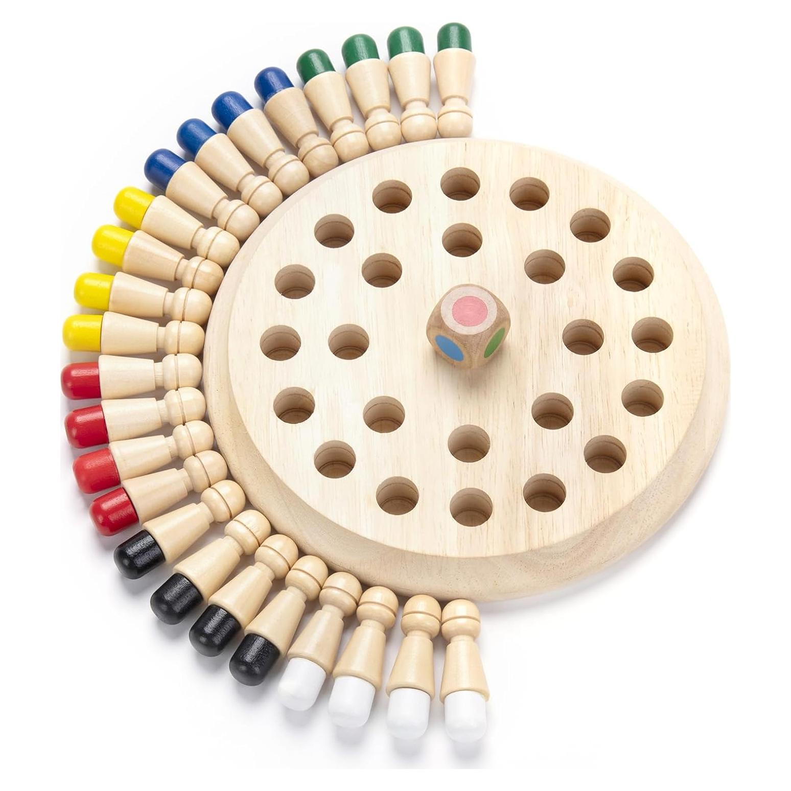 Juego de Memoria de Ajedrez de Madera Hirger 16.8 cm para Niños