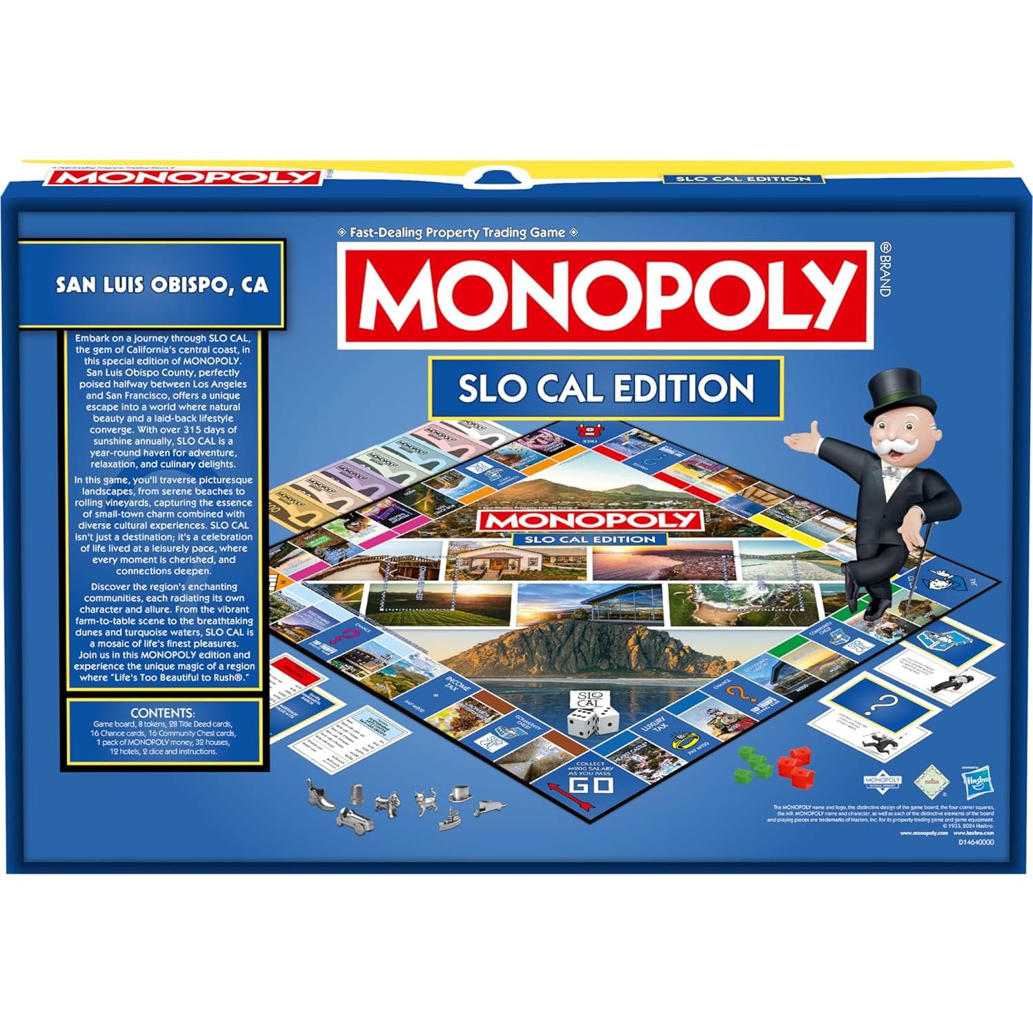 Monopoly Edición SLO CAL - Juego de Mesa Familiar 2-6 Jugadores