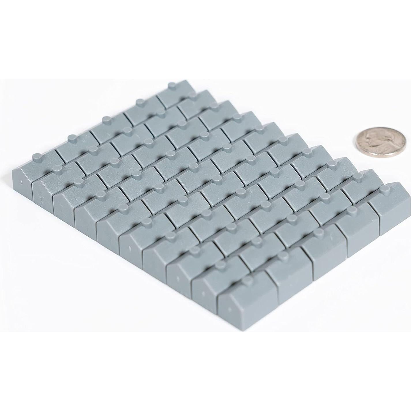 Miniaturas de Casas de Plástico Gris - 50 Piezas 12x8x9mm