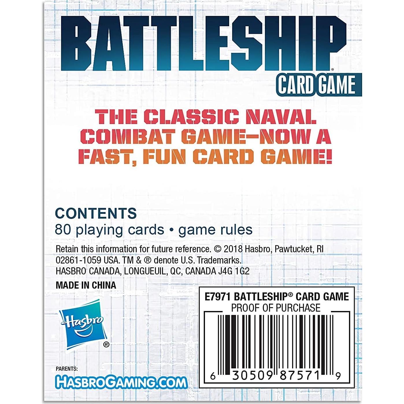 Juego de Cartas Battleship Hasbro para Niños 7+ Estrategia