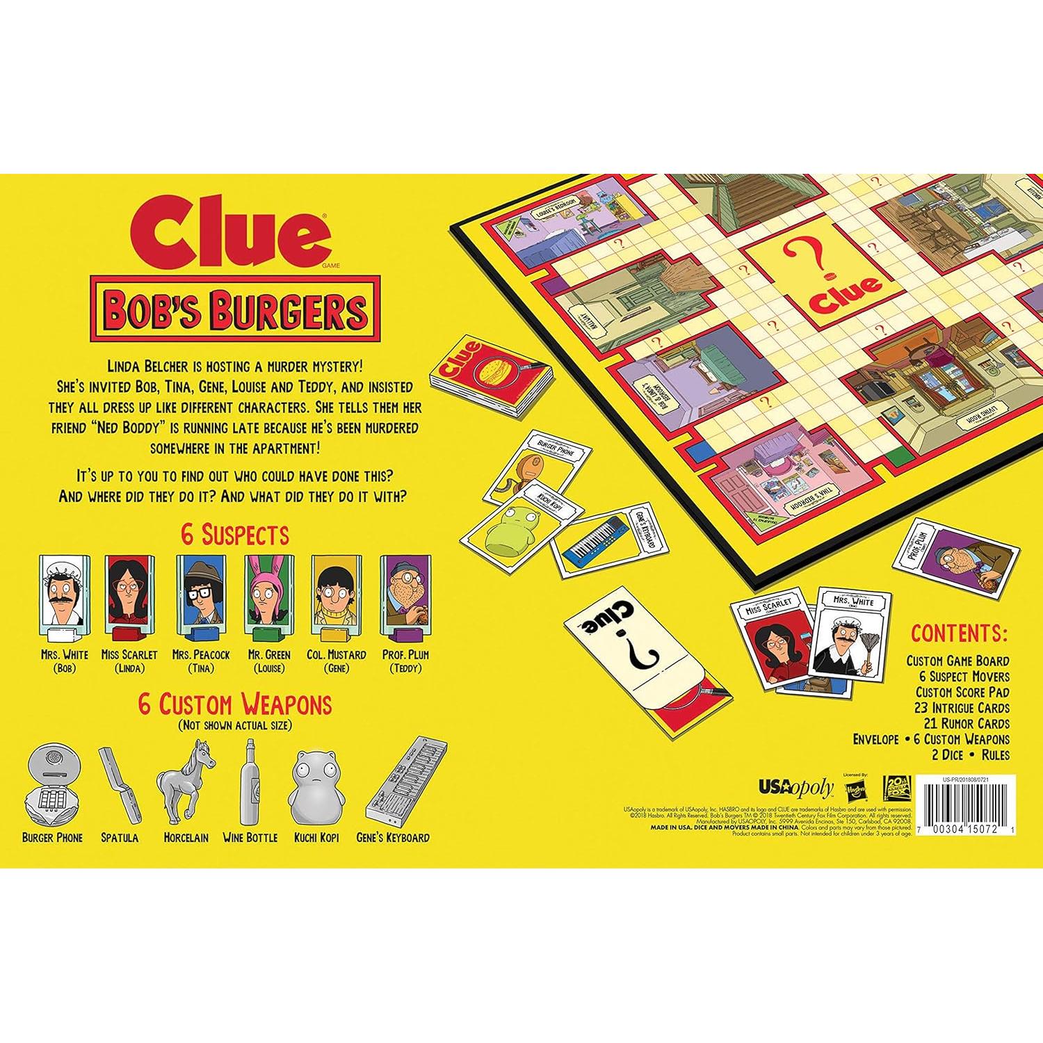 Juego de Mesa Clue Bob's Burgers - Misterio en Español