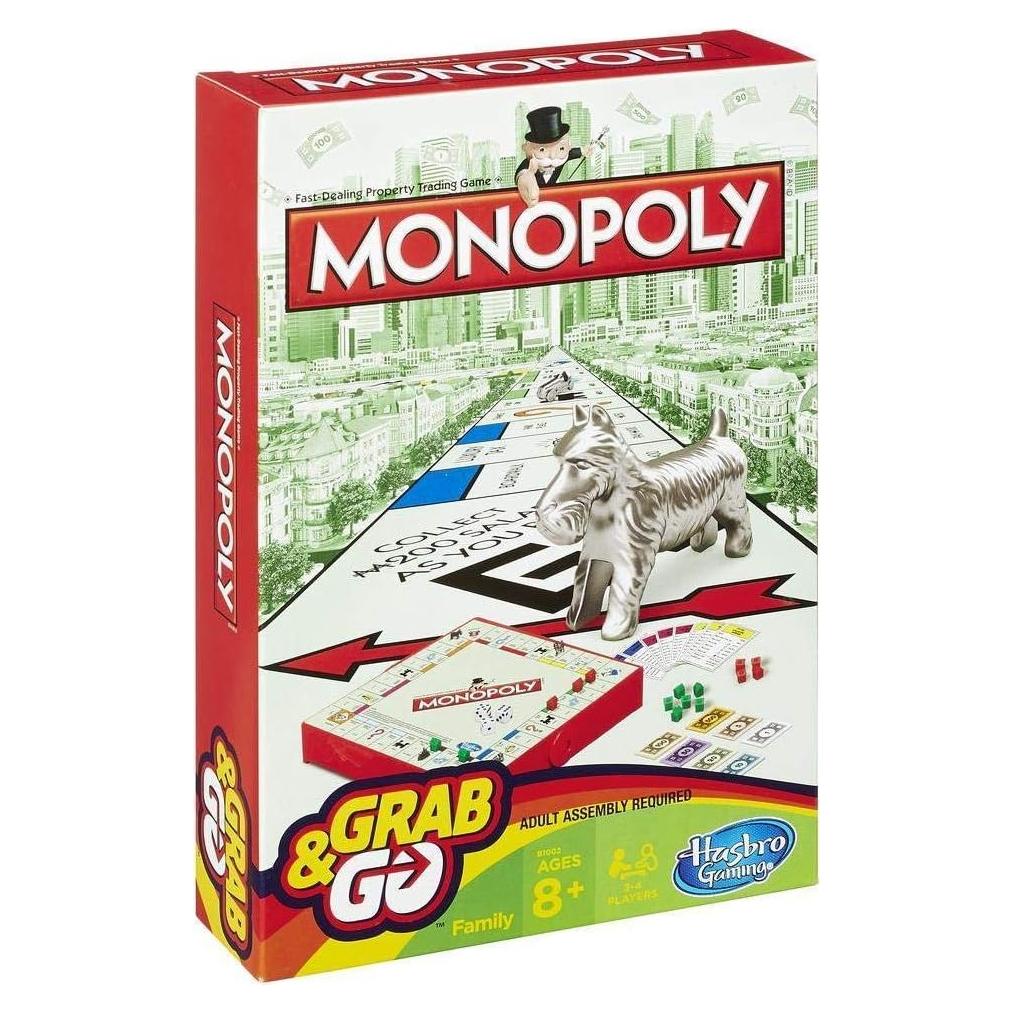 Juego de Mesa Monopoly Agarra y Ve Hasbro - Compacto y Portátil