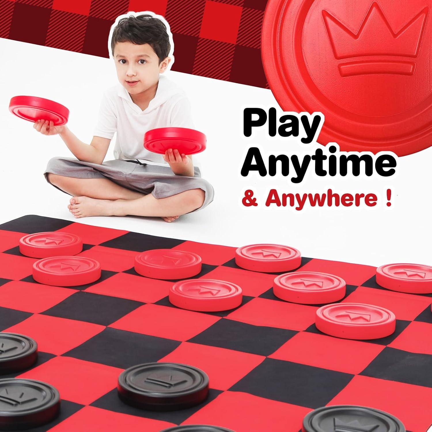 Juego de Damas Jumbo con Alfombra 147 cm - 24 Piezas