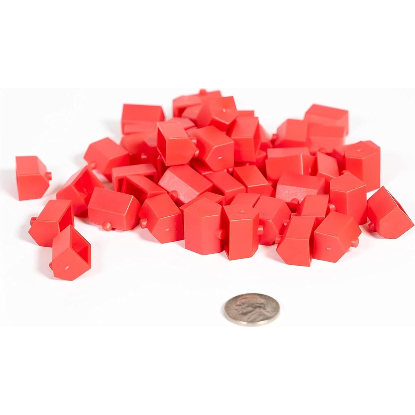 Hoteles de Plástico Rojo para Juego de Mesa - 50 Piezas