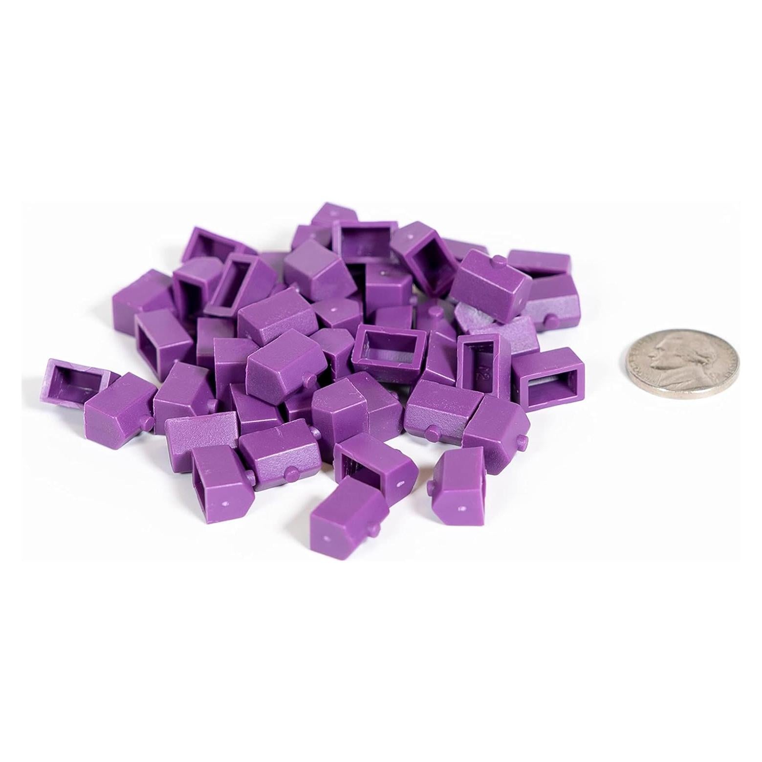 Juego de 50 Casas de Plástico Púrpura para Juegos de Mesa