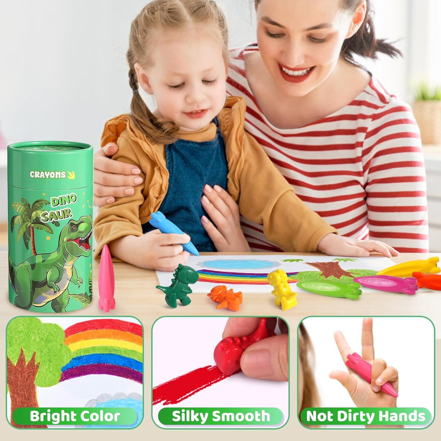 Crayones DreamCandy 36PCS Dinosaurio y Cohete Lavables