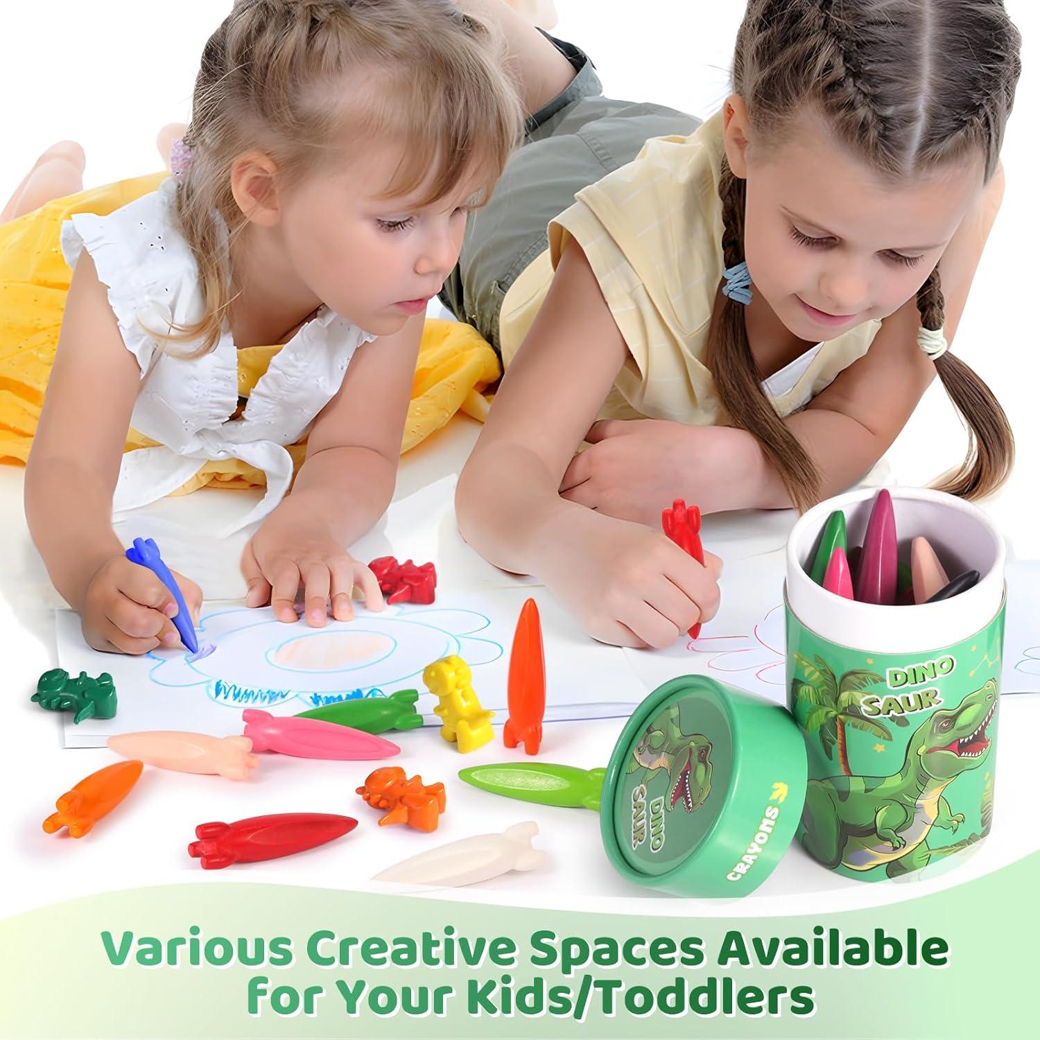 Crayones DreamCandy 36PCS Dinosaurio y Cohete Lavables