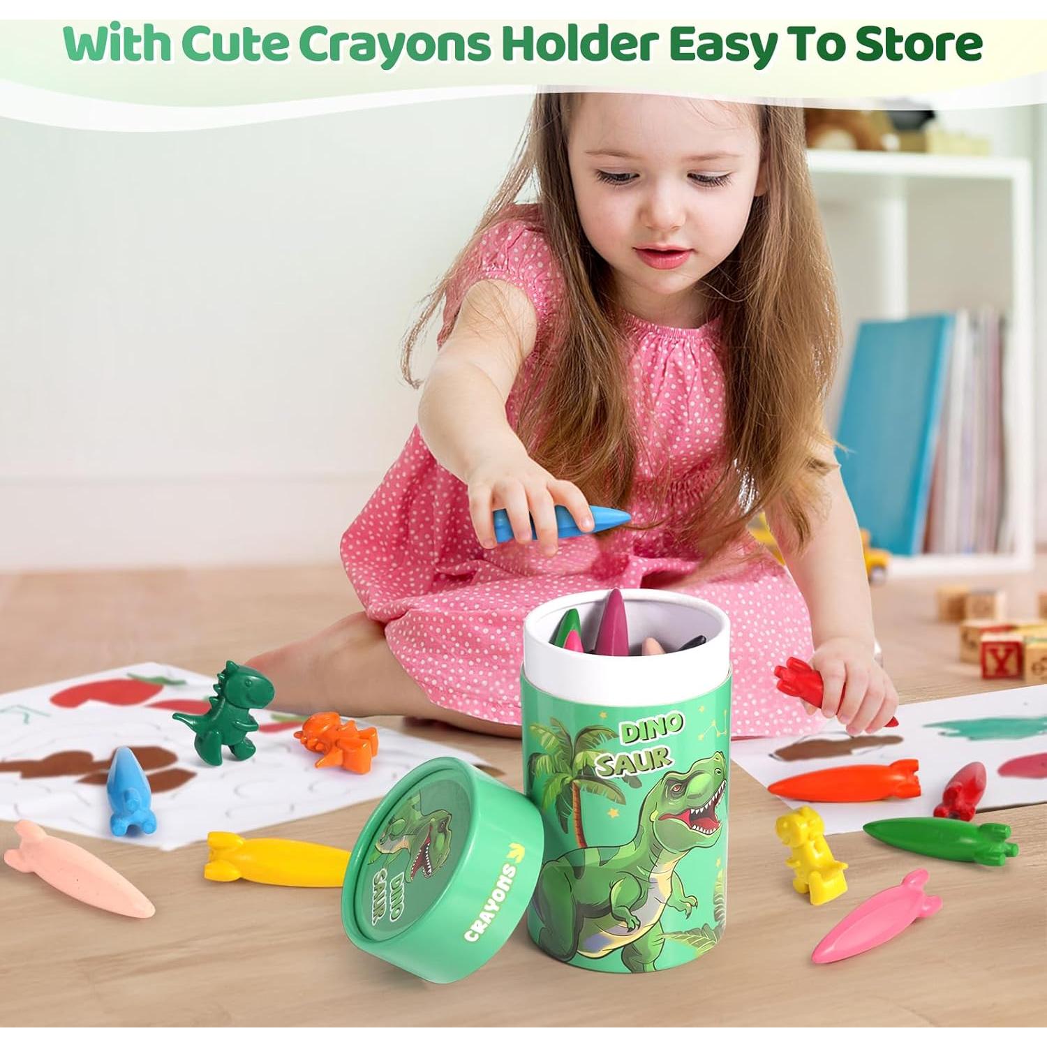 Crayones DreamCandy 36PCS Dinosaurio y Cohete Lavables