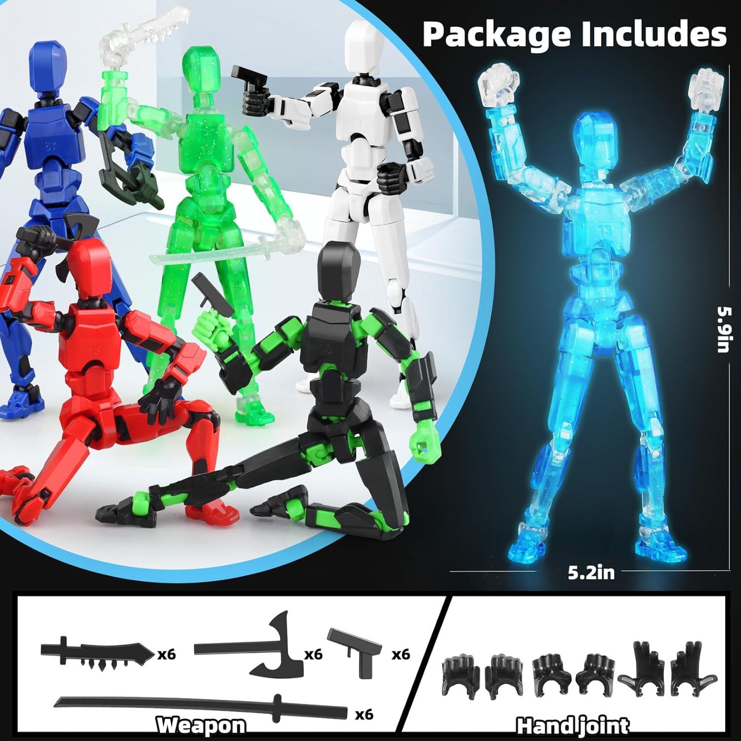 Conjunto de 6 Figuras de Acción T13 Bozobo Brillan en la Oscuridad