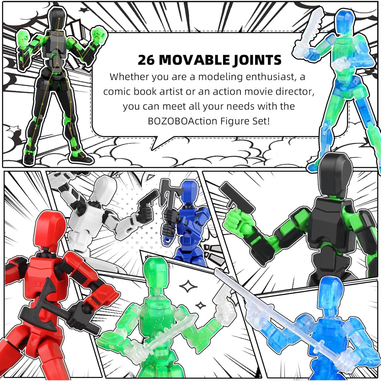 Conjunto de 6 Figuras de Acción T13 Bozobo Brillan en la Oscuridad