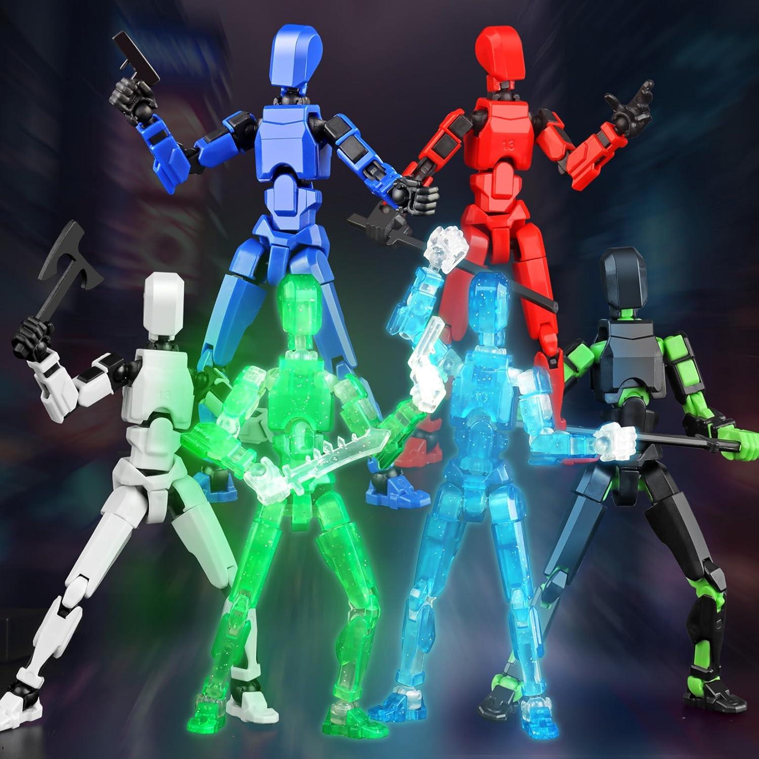 Conjunto de 6 Figuras de Acción T13 Bozobo Brillan en la Oscuridad