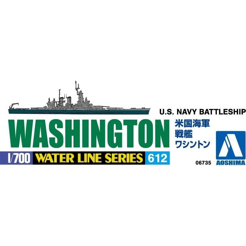Kit de modelo a escala 1:700 Acorazado EE. UU. Washington Aoshima