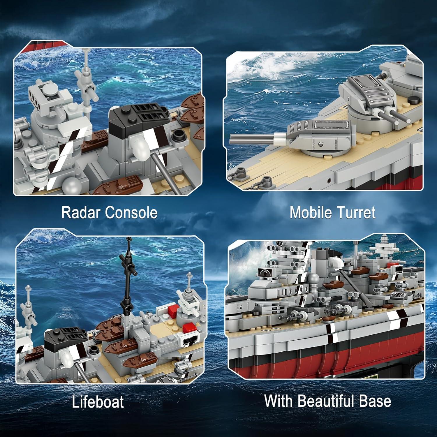 Kits de Construcción Acorazado Bismarck Brihappen 2081 Piezas