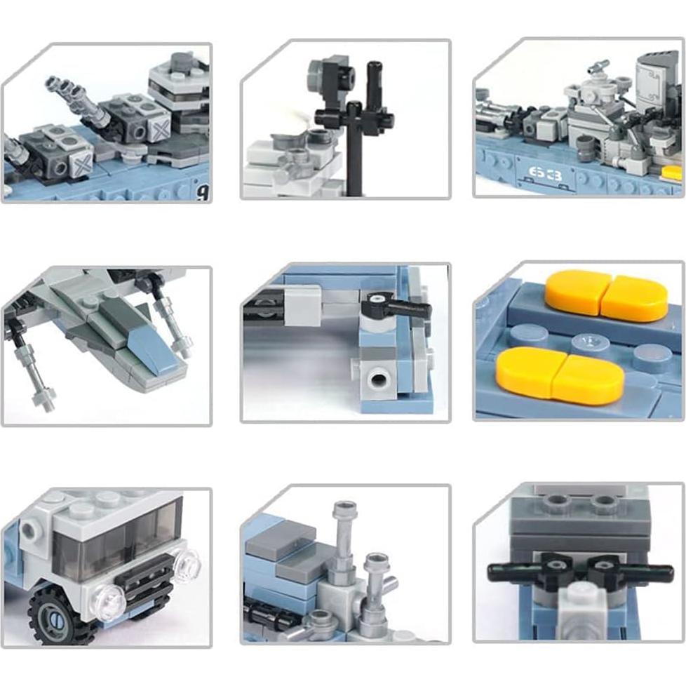 Juguete de Construcción Militar MEOA USS Missouri 1028 Piezas